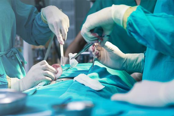Doctor performing surgery 